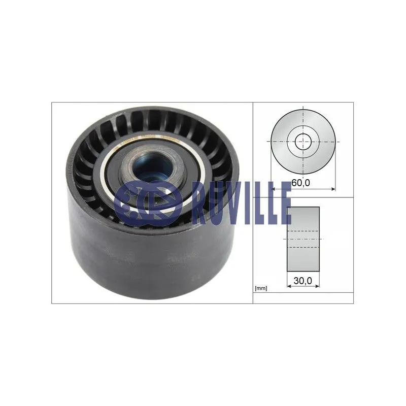 Poulie renvoi/transmission, courroie de distribution RUVILLE 56642