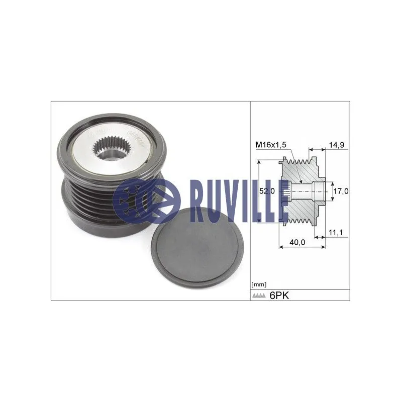 Poulie roue libre, alternateur RUVILLE 57543