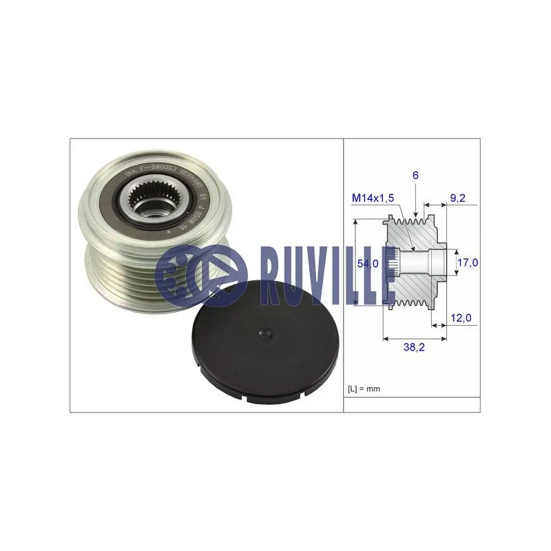 Poulie roue libre, alternateur RUVILLE 58423
