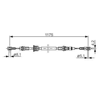 Tirette à câble, frein de stationnement BOSCH