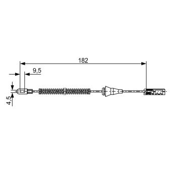 Tirette à câble, frein de stationnement BOSCH 1 987 482 449