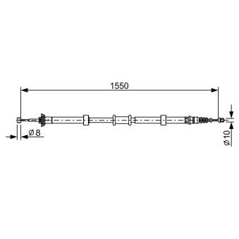 Tirette à câble, frein de stationnement BOSCH 1 987 482 527