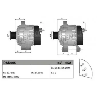 Alternateur DENSO DAN005