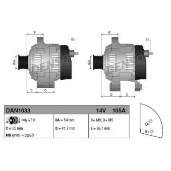 Alternateur DENSO DAN1033