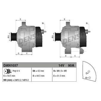 Alternateur DENSO DAN1037