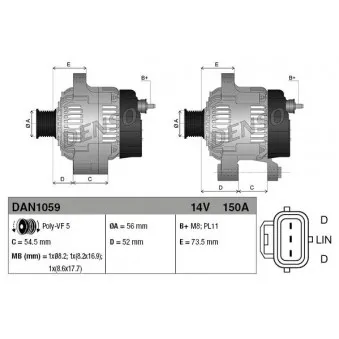 Alternateur DENSO DAN1059