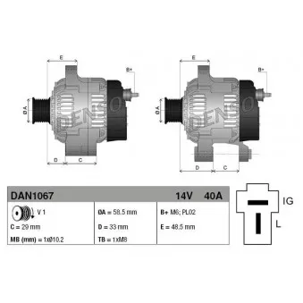 Alternateur DENSO DAN1067