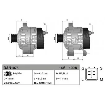 Alternateur DENSO DAN1076