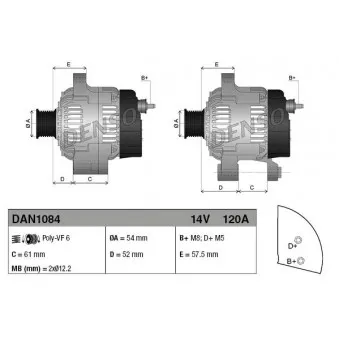 Alternateur DENSO DAN1084