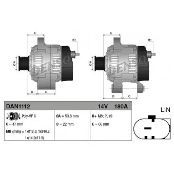 Alternateur DENSO DAN1112