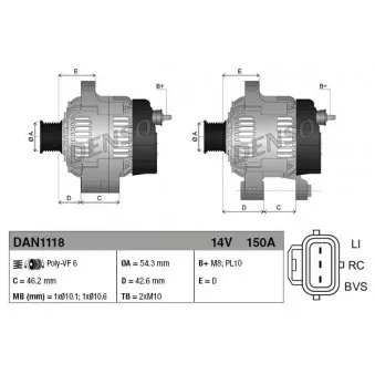 Alternateur DENSO DAN1118