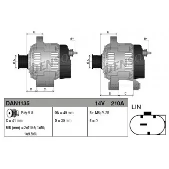 Alternateur DENSO DAN1135