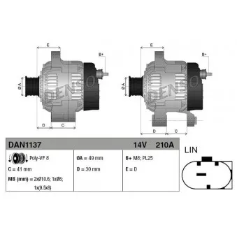 Alternateur DENSO DAN1137