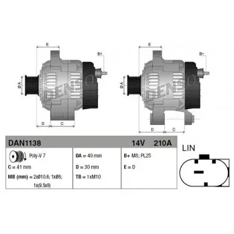 Alternateur DENSO DAN1138