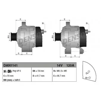 Alternateur DENSO DAN1141