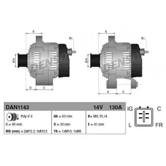 Alternateur DENSO DAN1143