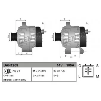 Alternateur DENSO DAN1209