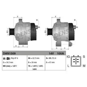 Alternateur DENSO DAN1309