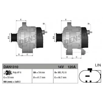 Alternateur DENSO DAN1310
