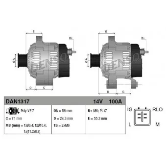 Alternateur DENSO DAN1317