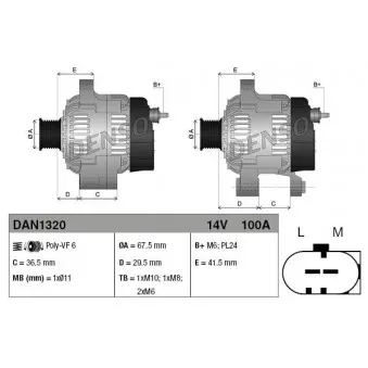 Alternateur DENSO DAN1320