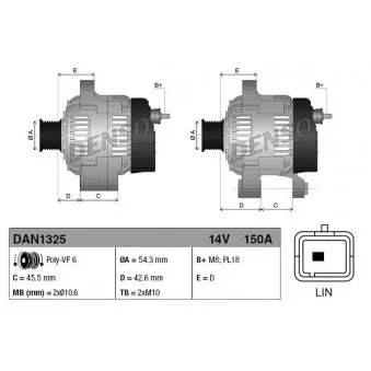 Alternateur DENSO DAN1325