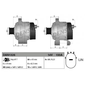 Alternateur DENSO DAN1326