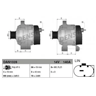 Alternateur DENSO DAN1328