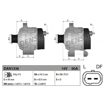 Alternateur DENSO DAN1336