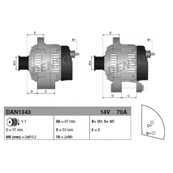 Alternateur DENSO DAN1343
