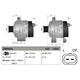 Alternateur DENSO DAN935