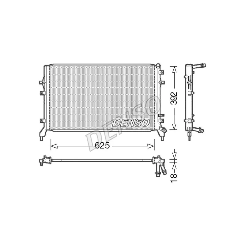 Radiateur, refroidissement du moteur DENSO DRM02016