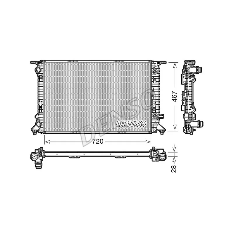 Radiateur, refroidissement du moteur DENSO DRM02021