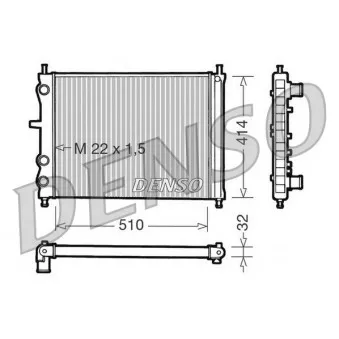 Radiateur, refroidissement du moteur DENSO DRM09024