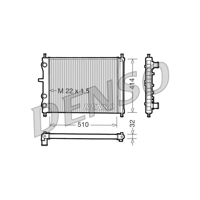 Radiateur, refroidissement du moteur DENSO DRM09024