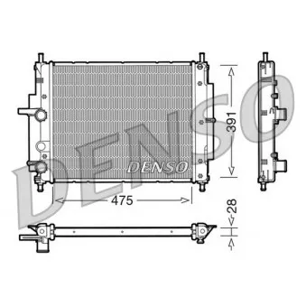 Radiateur, refroidissement du moteur DENSO DRM09036
