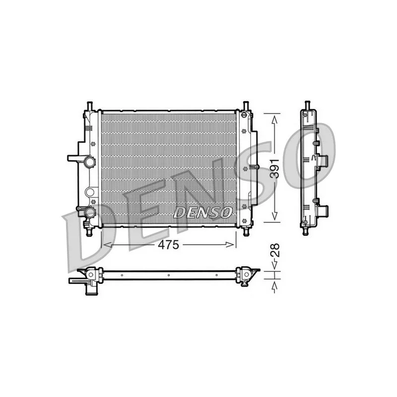 Radiateur, refroidissement du moteur DENSO DRM09036