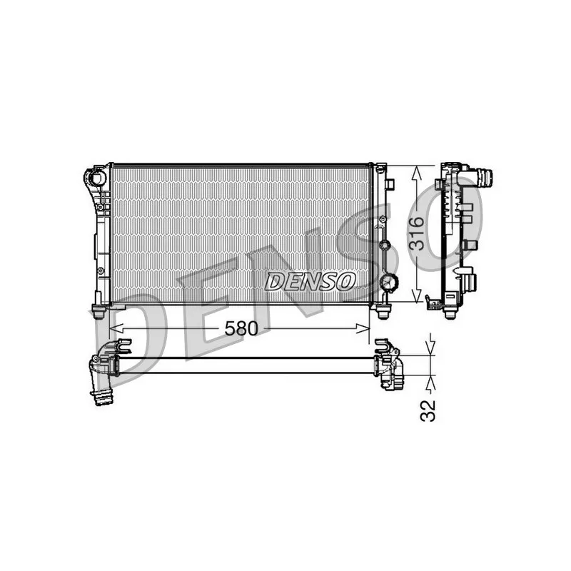 Radiateur, refroidissement du moteur DENSO DRM09084