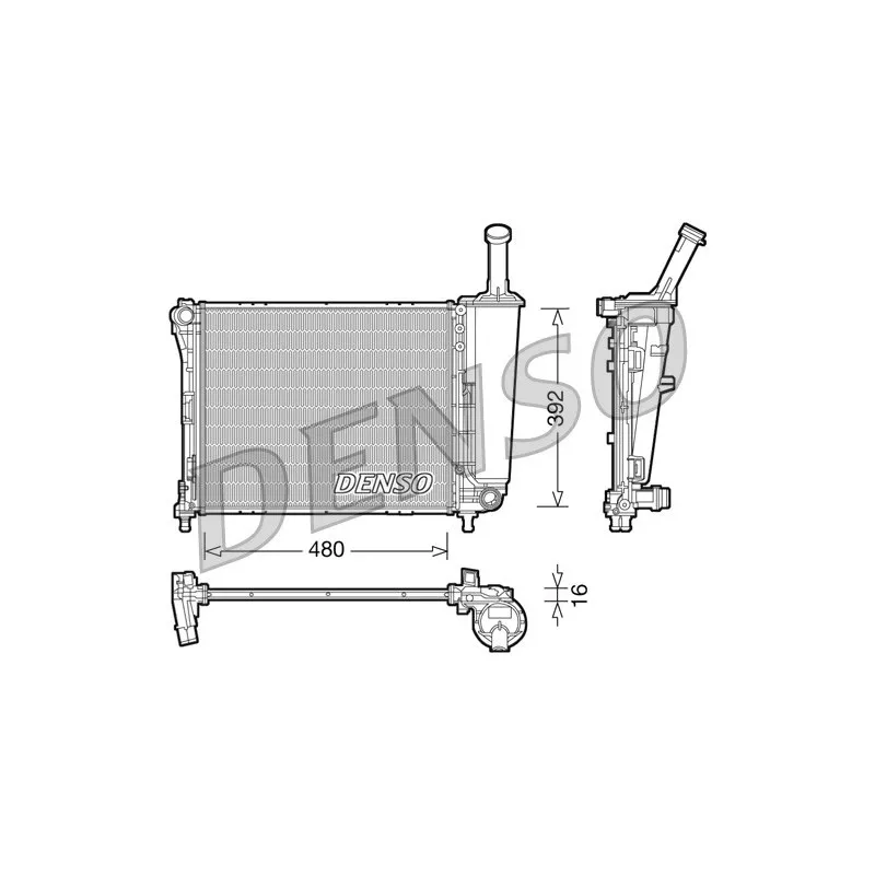 Radiateur, refroidissement du moteur DENSO DRM09088
