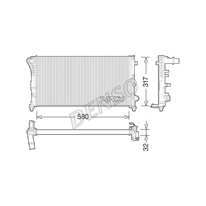 Radiateur, refroidissement du moteur DENSO DRM09089