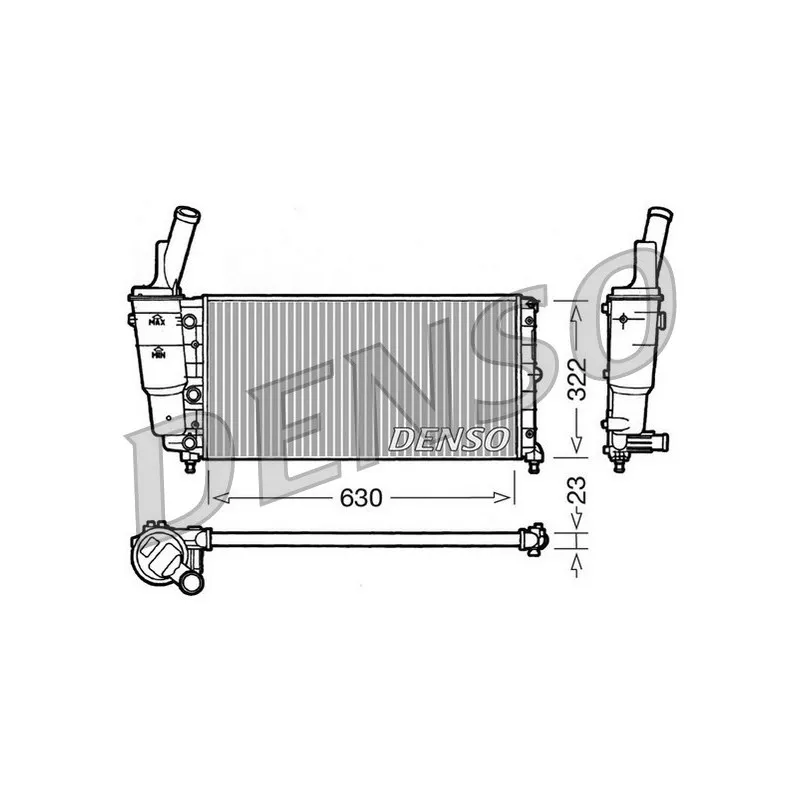 Radiateur, refroidissement du moteur DENSO DRM09097