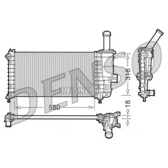Radiateur, refroidissement du moteur DENSO DRM09100