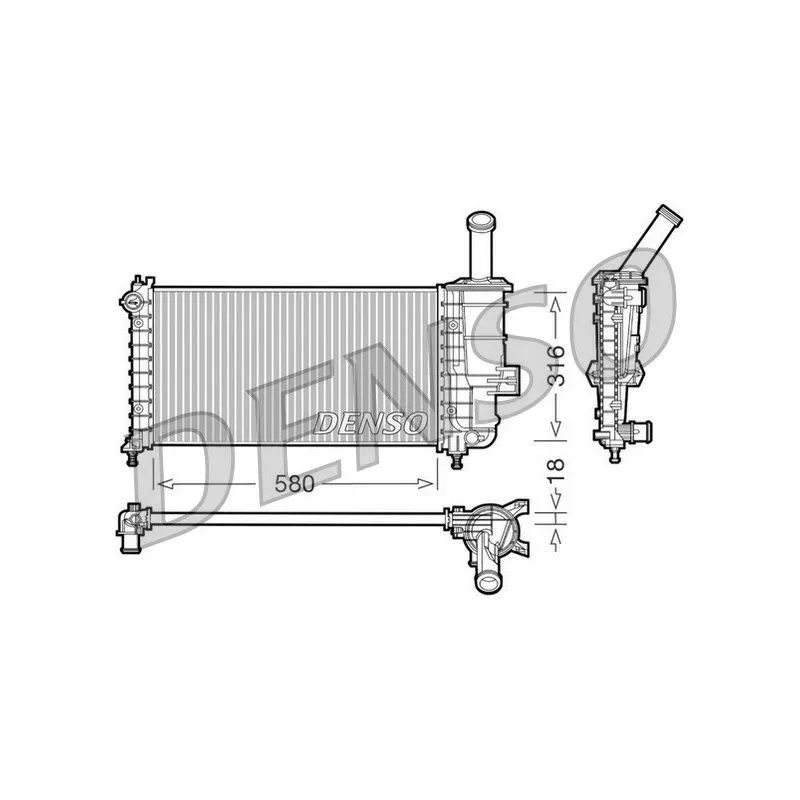 Radiateur, refroidissement du moteur DENSO DRM09100