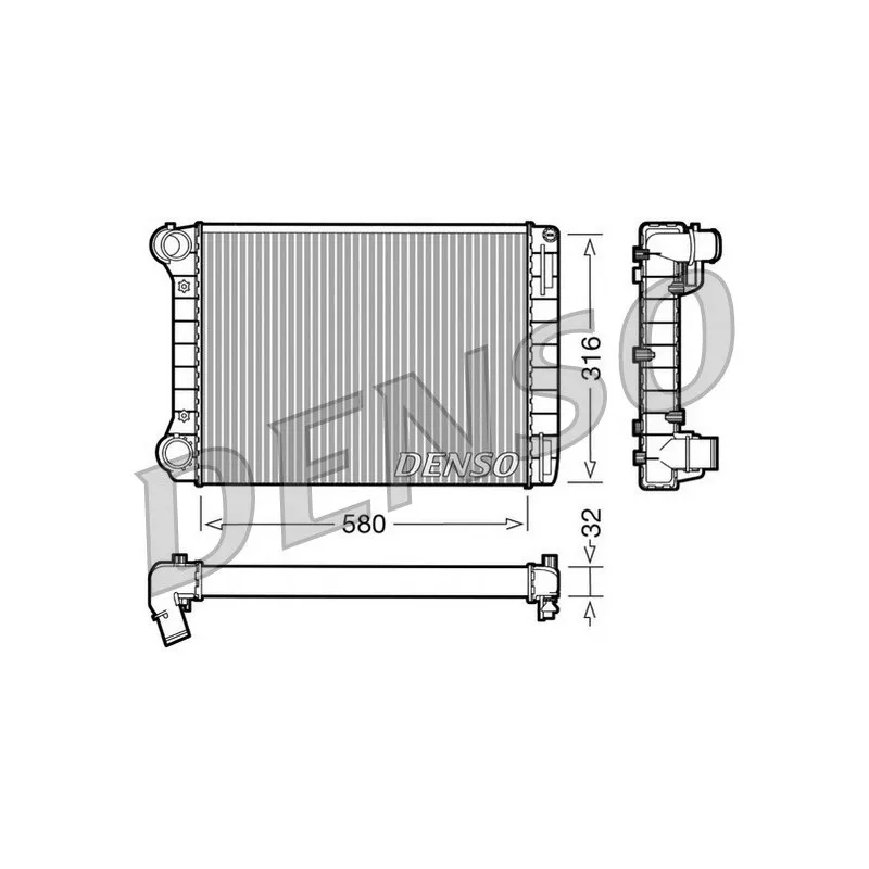 Radiateur, refroidissement du moteur DENSO DRM09101