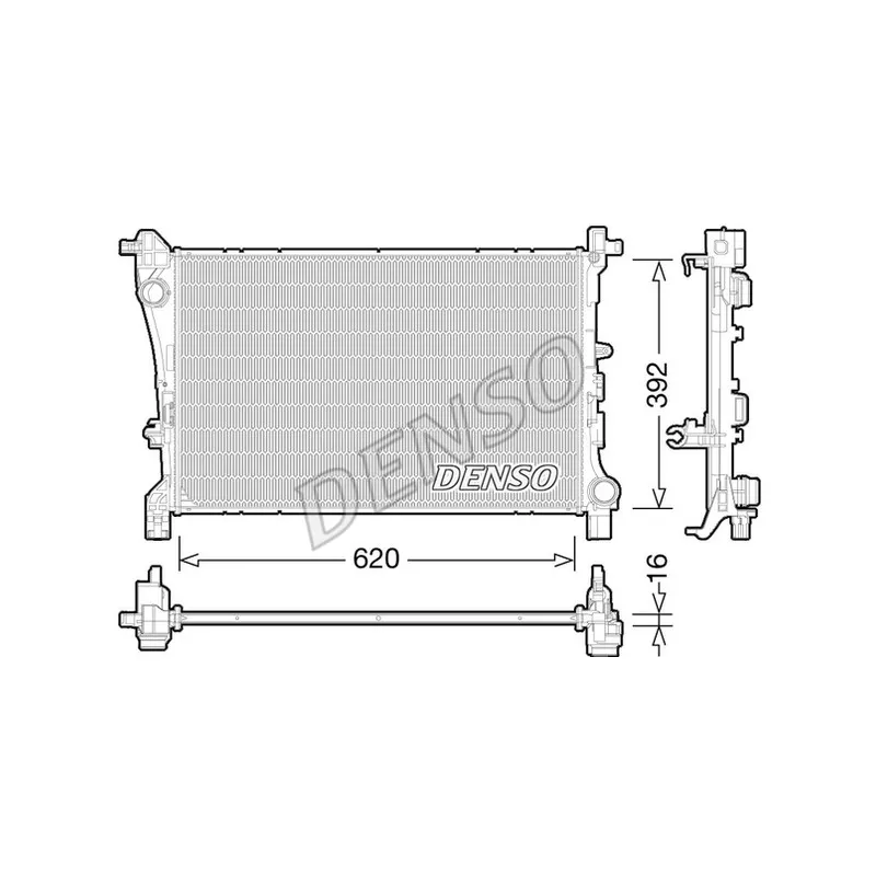 Radiateur, refroidissement du moteur DENSO DRM09166