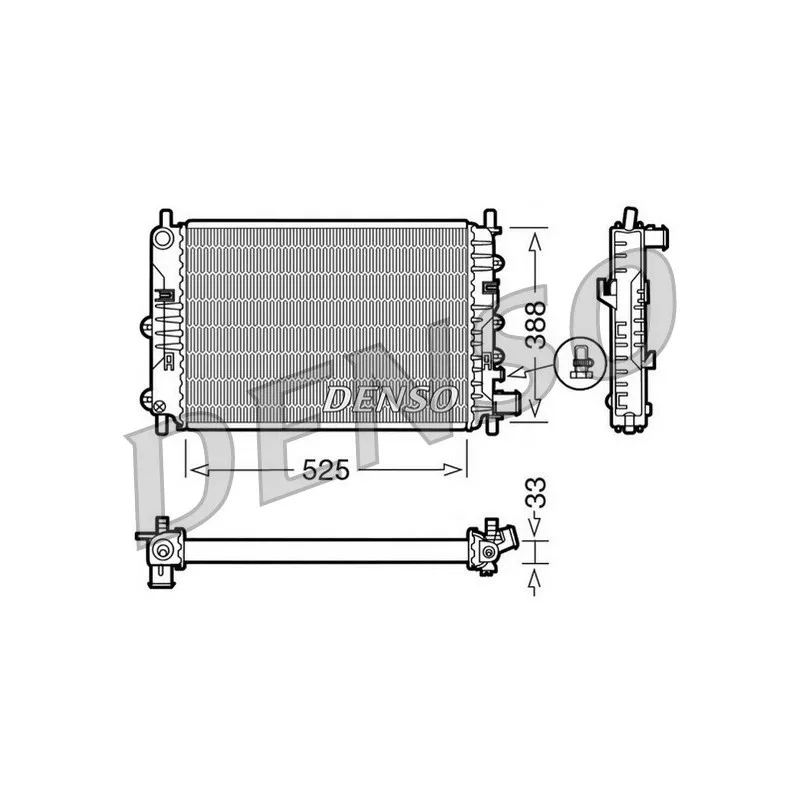 Radiateur, refroidissement du moteur DENSO DRM10025