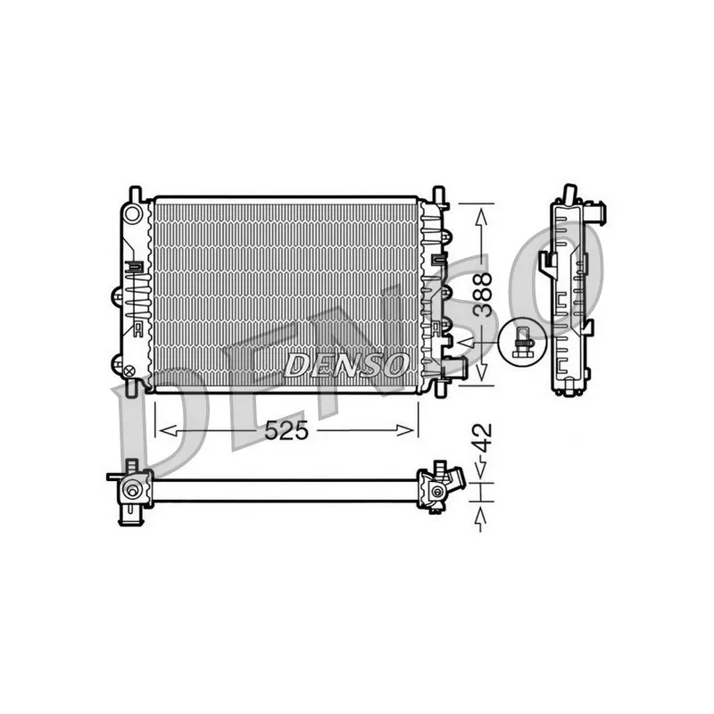 Radiateur, refroidissement du moteur DENSO DRM10026