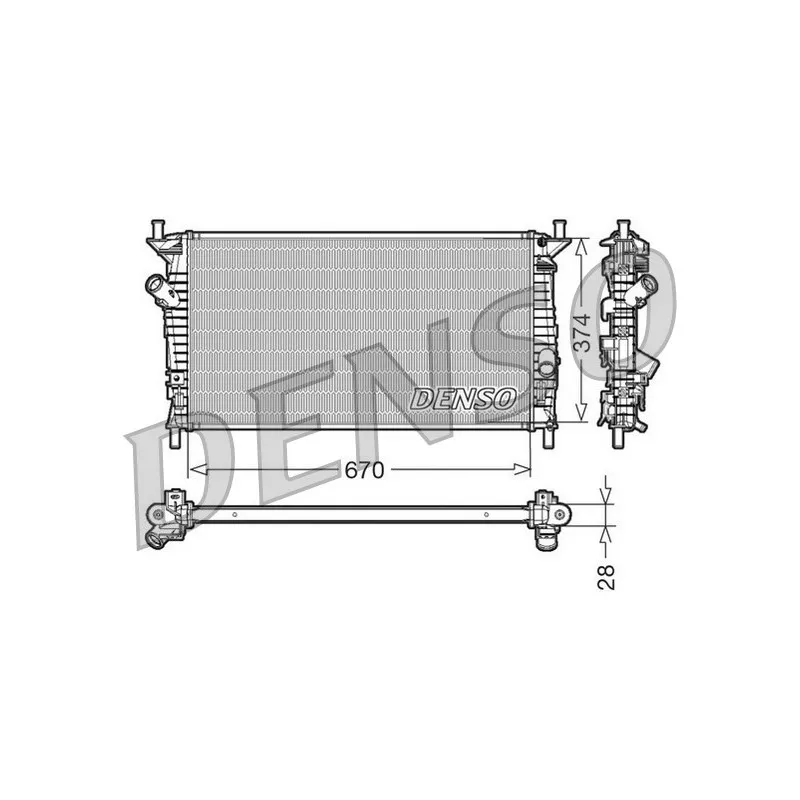Radiateur, refroidissement du moteur DENSO DRM10074