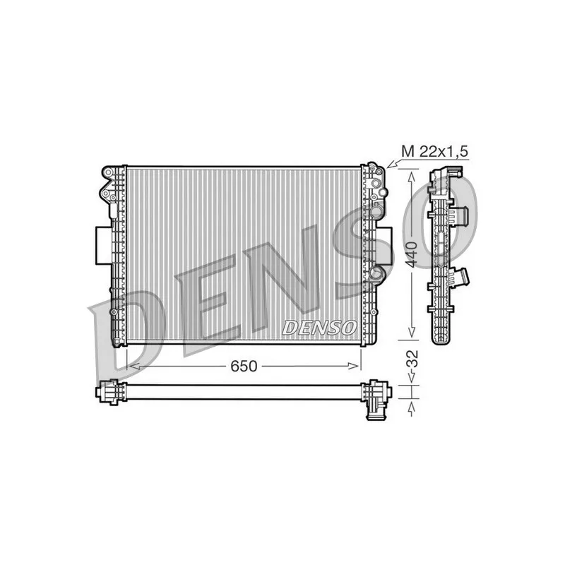 Radiateur, refroidissement du moteur DENSO DRM12001