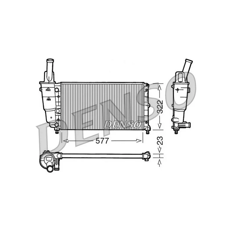 Radiateur, refroidissement du moteur DENSO DRM13004